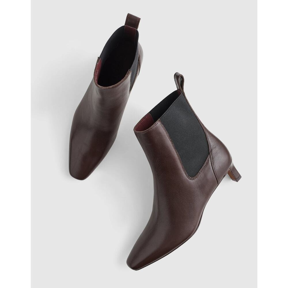 Madewell Women's The Dimes Chelsea Boots Leather Turkish Coffee Size 8.5 NWOB